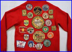 Vintage 60s Boy Scout of America Red Wool Coat Official Jacket With Patches Sz M