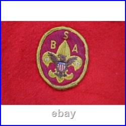 Vintage 60s Boy Scout of America Red Wool Coat Official Jacket With Patches Sz M