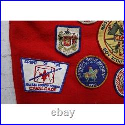 Vintage 60s Boy Scout of America Red Wool Coat Official Jacket With Patches Sz M