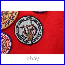 Vintage 60s Boy Scout of America Red Wool Coat Official Jacket With Patches Sz M