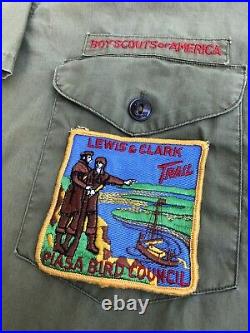 Vintage 60s Cub SCOUTS AMERICA SANFORIZED Uniform Shirt Lot Handkerchief Patches