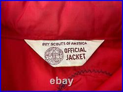 Vintage 70's BSA Boy Scout Windbreaker Jacket Patches Button Snap Zip Up Hood XL