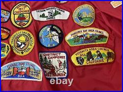 Vintage 70's BSA Boy Scout Windbreaker Jacket Patches Button Snap Zip Up Hood XL