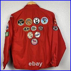 Vintage 70s Boy Scouts Zip Up Jacket Patches Disney Olympic BSA Lot Size Medium
