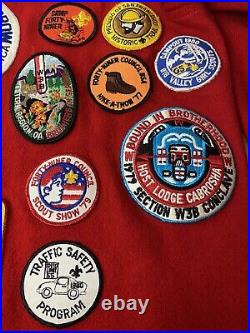 Vintage 70s Official Boy Scouts 100% Wool Jacket with48 Patches Size 46