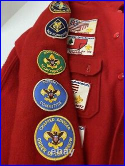 Vintage 70s Official Boy Scouts 100% Wool Jacket with48 Patches Size 46