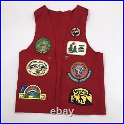 Vintage 80s Boy Scouts of America Vest Merit Badge Patches Spelunkers STL BSA