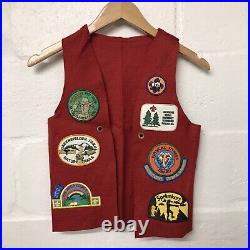 Vintage 80s Boy Scouts of America Vest Merit Badge Patches Spelunkers STL BSA