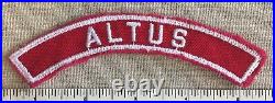 Vintage ALTUS Boy Scout Red & White Air Force Base Strip PATCH AFB RWS Oklahoma
