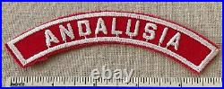 Vintage ANDALUSIA Boy Scout Red & White Community Town Strip PATCH RWS ABROAD