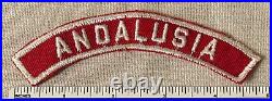 Vintage ANDALUSIA Boy Scout Red & White Community Town Strip PATCH RWS ABROAD