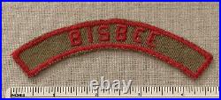 Vintage BISBEE Boy Scout Khaki & Red Community Strip PATCH BSA KRS Scouting