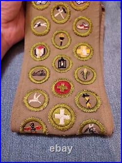 Vintage BSA Boy Scout Eagle Sash With Merrit Badges And Patches