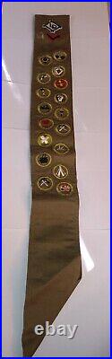Vintage BSA Boy Scout Sash Merit Badges Patch