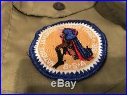 Vintage BSA Boy Scout Shirt 1950s Jamboree Patches Atlanta GA Philmont Large