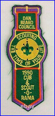 Vintage BSA Boy Scouts 1990 Dan Beard CUB & SCOUT-O-RAMA Patch RARE