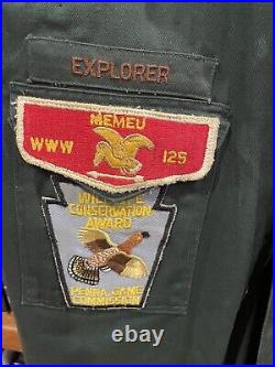 Vintage BSA Explorer's Uniform Shirt With Rare Patches Order of the Arrow 1969