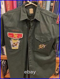 Vintage BSA Explorer's Uniform Shirt With Rare Patches Order of the Arrow 1969