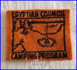 Vintage BSA Wool Felt Patch EGYPTIAN COUNCIL CAMPING PROGRAM Rare Boy Scouts