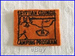 Vintage BSA Wool Felt Patch EGYPTIAN COUNCIL CAMPING PROGRAM Rare Boy Scouts