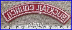 Vintage BUCKTAIL COUNCL Boy Scout Red & White Half Strip PATCH RWS Uniform PA