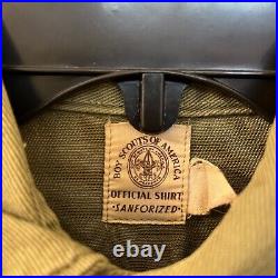 Vintage Boy Eagle Scout BSA Uniform Shirt Patches Sanforized Stockton California