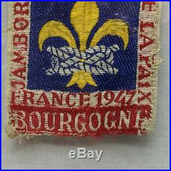 Vintage Boy Scout 1947 World Jamboree Button Patch Bourgogne France Jambo