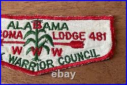 Vintage Boy Scout BSA Aracoma Lodge 481 Black Warrior Council Flap Patch