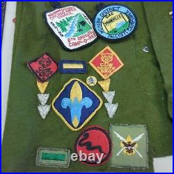 Vintage Boy Scout Green Vest With 35+ Patches & 23 Pins