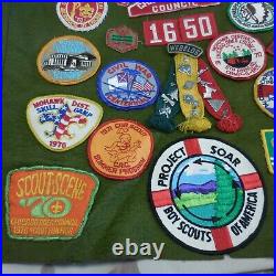 Vintage Boy Scout Green Vest With 35+ Patches & 23 Pins