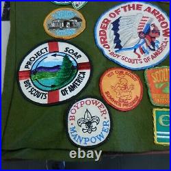 Vintage Boy Scout Green Vest With 40+ Patches & 5 Pins