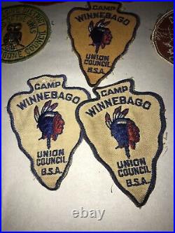 Vintage Boy Scout Lot 1950s COUNCIL, CAMP, Jamboree Patches, Slides, 1 pennant