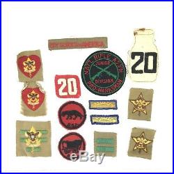 Vintage Boy Scout Lot Of 14 Rare Felt Patches Badge