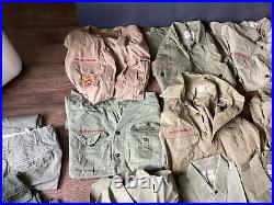 Vintage Boy Scout Lot Scouting Shirts Patches Hats Belts Eagle Sterling Medal