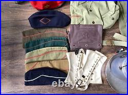 Vintage Boy Scout Lot Scouting Shirts Patches Hats Belts Eagle Sterling Medal