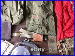 Vintage Boy Scout Lot Scouting Shirts Patches Hats Belts Eagle Sterling Medal