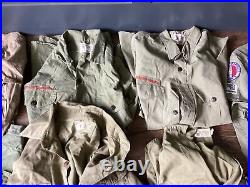 Vintage Boy Scout Lot Scouting Shirts Patches Hats Belts Eagle Sterling Medal