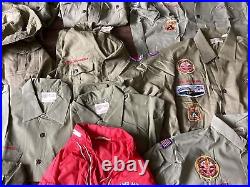 Vintage Boy Scout Lot Scouting Shirts Patches Hats Belts Eagle Sterling Medal