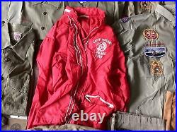 Vintage Boy Scout Lot Scouting Shirts Patches Hats Belts Eagle Sterling Medal