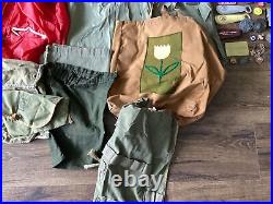 Vintage Boy Scout Lot Scouting Shirts Patches Hats Belts Eagle Sterling Medal