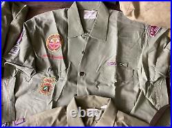 Vintage Boy Scout Lot Scouting Shirts Patches Hats Belts Eagle Sterling Medal