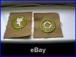 Vintage Boy Scout Merit Badge Sash With 22 Square Cut Merit Badges Patches Wow