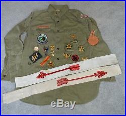 Vintage Boy Scout Metal & Patch Lot Eagle Scout Badge Order of Arrow Sashes