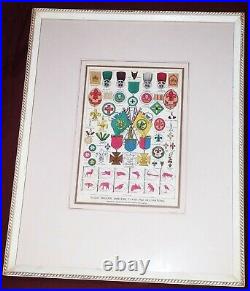 Vintage Boy Scout Poster Patches and Badges 21 x 17 Framed