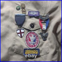Vintage Boy Scout Shirt with Awards & Patches Pre'88 Eagle & God Country Metal