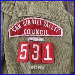 Vintage Boy Scout Shirt with Patches San Gabriel Valley 531 1950s/1960s