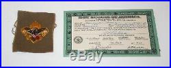 Vintage Boy Scout Tenderfoot Rank Patch 1930's BSA + 1936 Athletics Merit Card