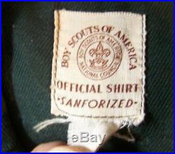 Vintage Boy Scout Uniform Shirt 1950'S withPatches Detroit MI Michigan Troop 129