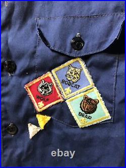 Vintage Boy Scout Uniform Shirt with Patches Gulf Coast Alabama Chapter 1980's