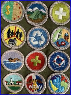 Vintage Boy Scout of America Sash Green 37 Merit Badges Patches Outdoors Cubs Vintage Boy Scout of America Sash Green 37 Merit Badges Patches Outdoors Cubs